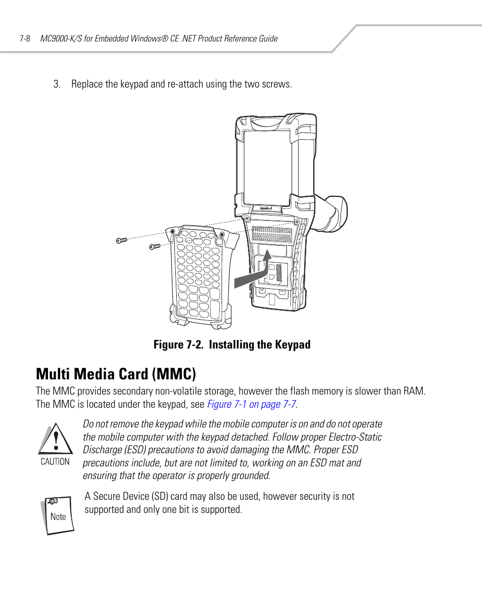 Multi media card (mmc), Multi media card (mmc) -8 | Symbol Technologies MC9000-K User Manual | Page 264 / 534