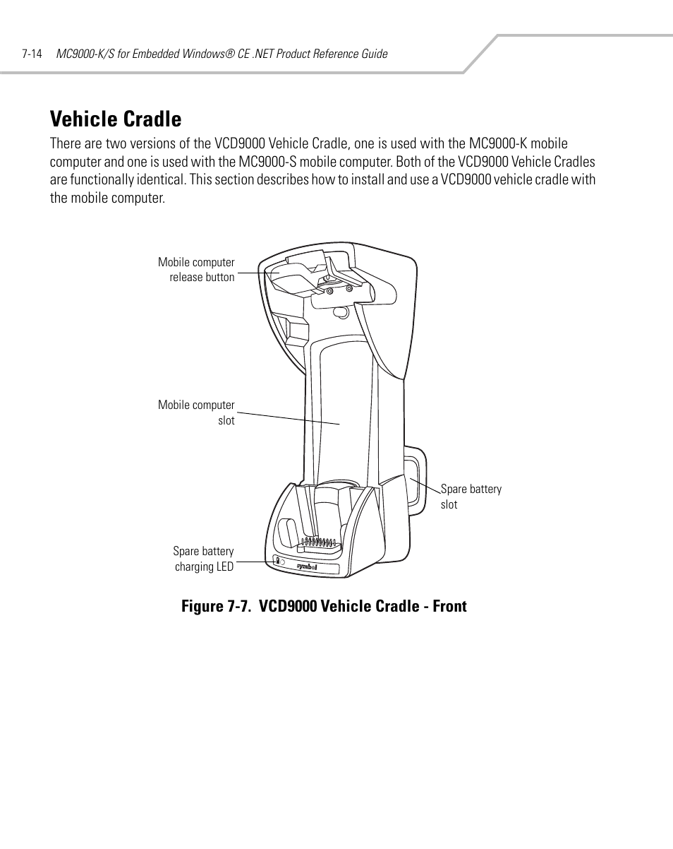 Vehicle cradle, Vehicle cradle -14 | Symbol Technologies MC9000-K User Manual | Page 270 / 534