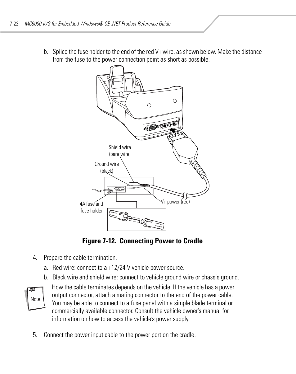 Figure 7-12. connecting power to cradle | Symbol Technologies MC9000-K User Manual | Page 278 / 534