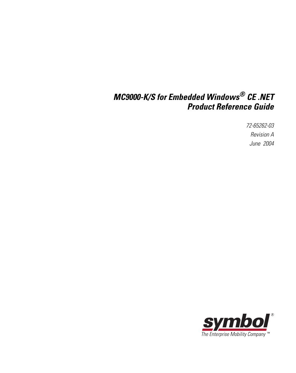 Mc9000-k/s for embedded windows | Symbol Technologies MC9000-K User Manual | Page 3 / 534