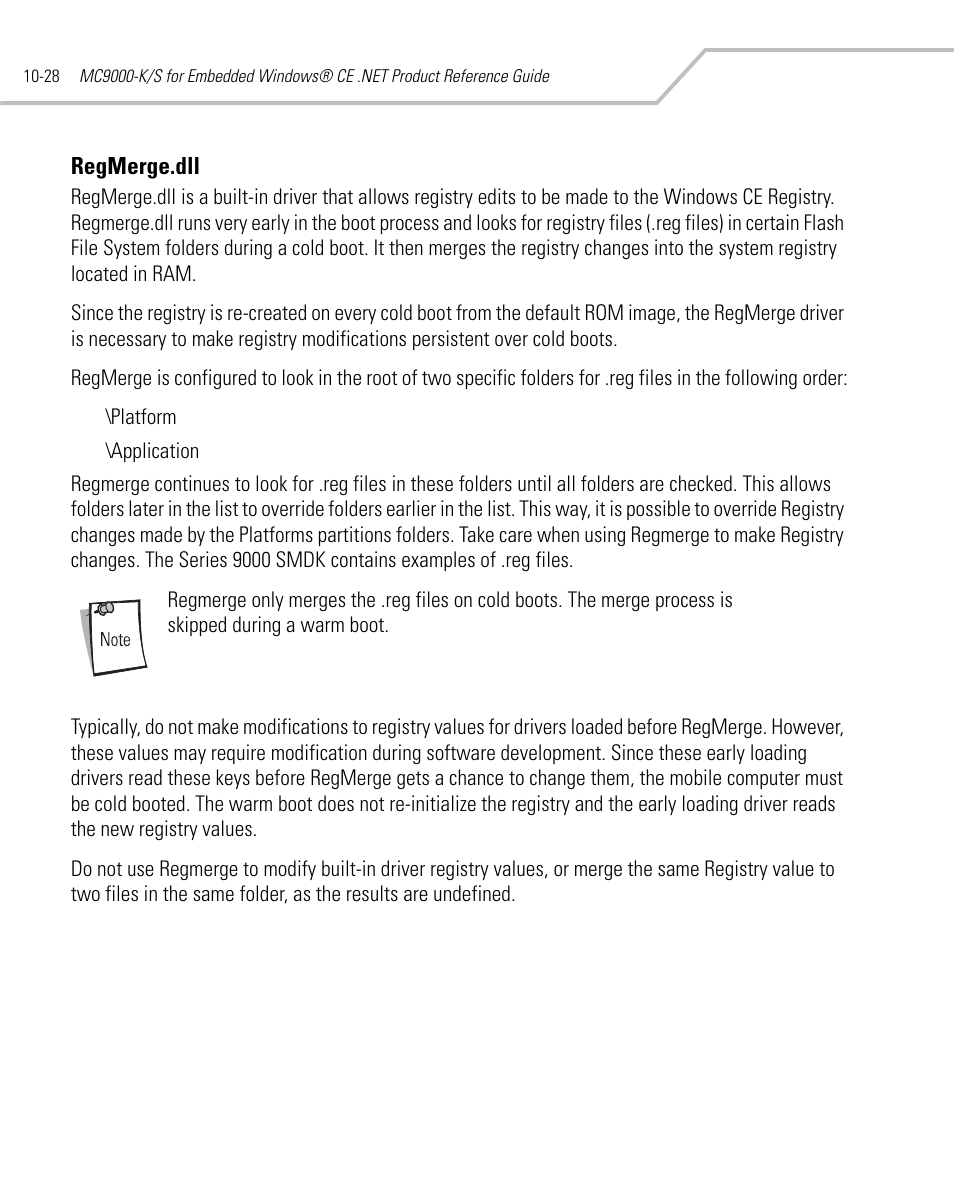 Regmerge.dll, Regmerge.dll -28 | Symbol Technologies MC9000-K User Manual | Page 364 / 534