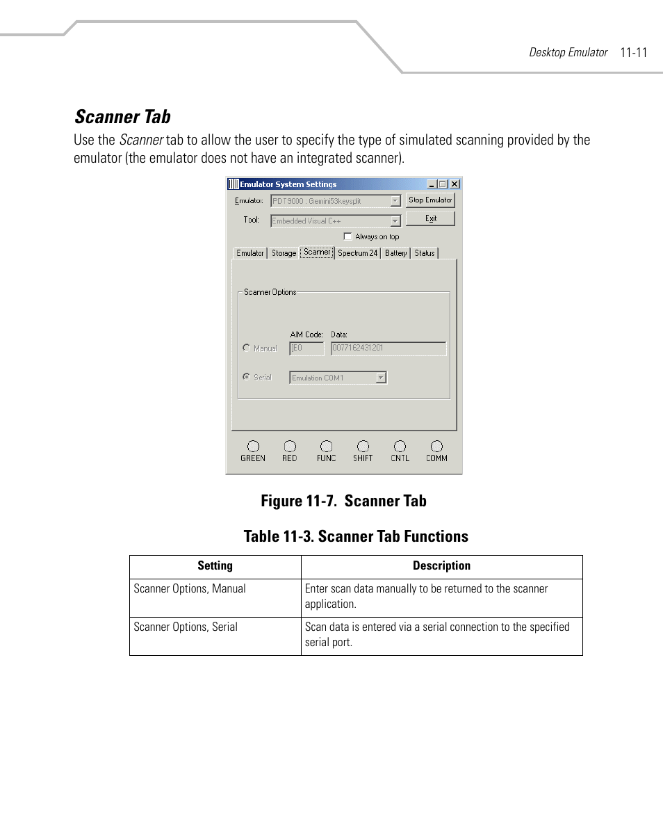 Scanner tab, Scanner tab -11 | Symbol Technologies MC9000-K User Manual | Page 379 / 534