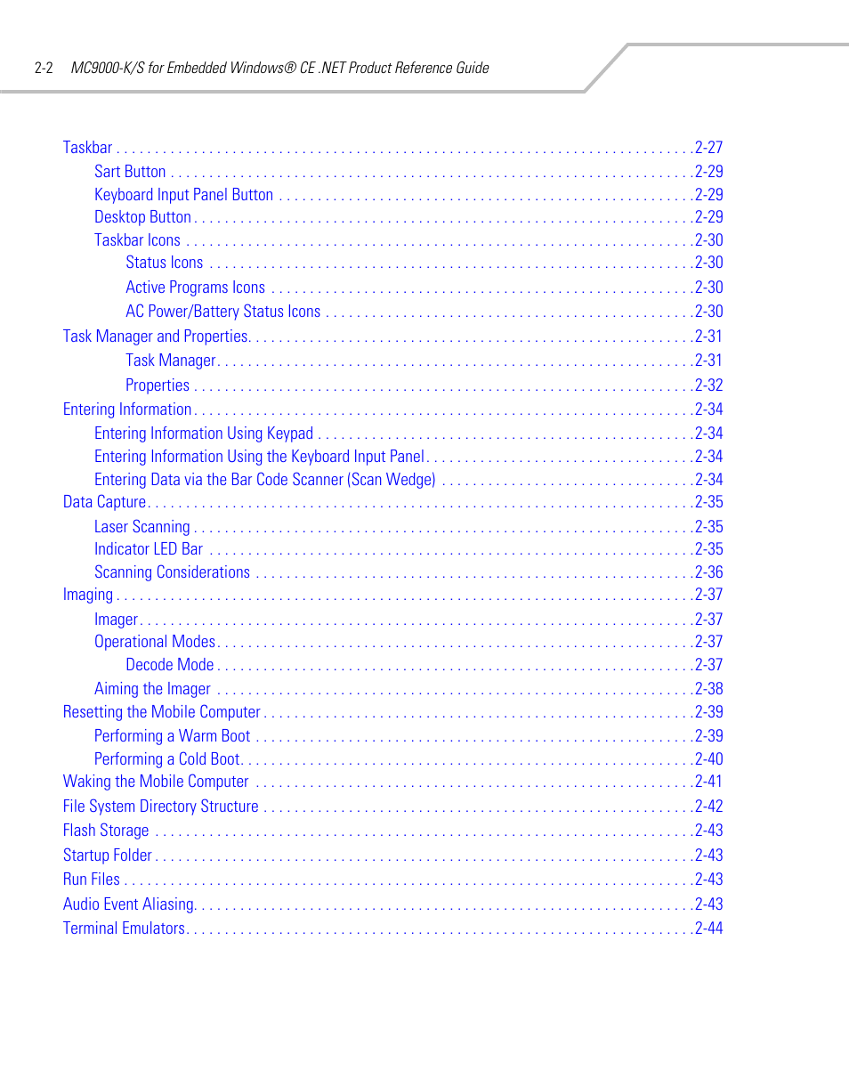 Symbol Technologies MC9000-K User Manual | Page 50 / 534