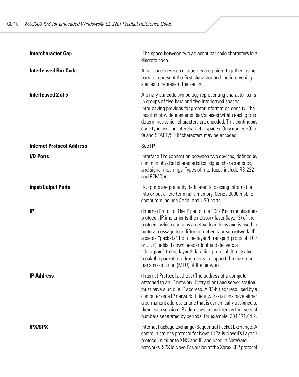 Symbol Technologies MC9000-K User Manual | Page 512 / 534