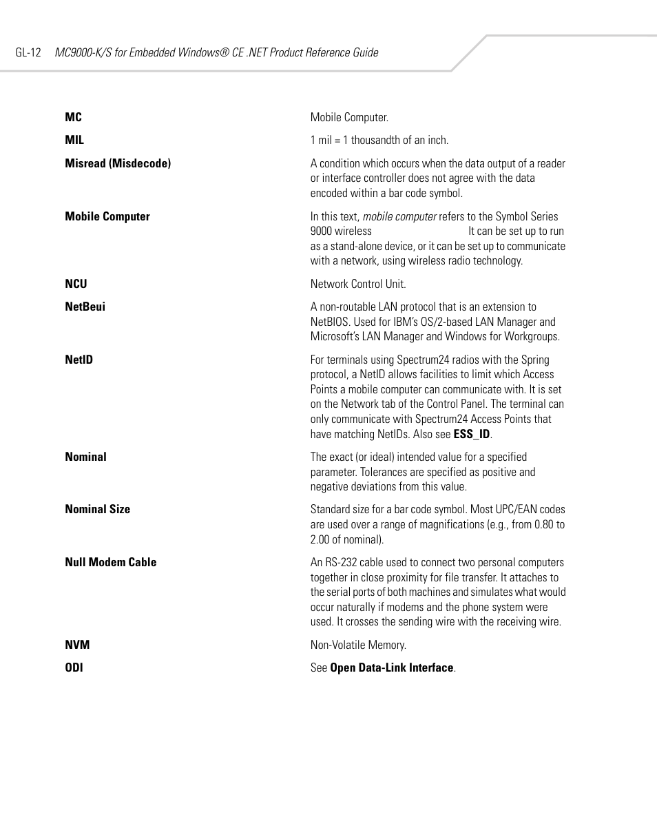 Symbol Technologies MC9000-K User Manual | Page 514 / 534
