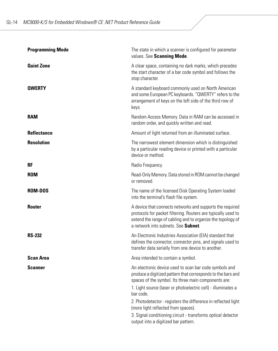 Symbol Technologies MC9000-K User Manual | Page 516 / 534