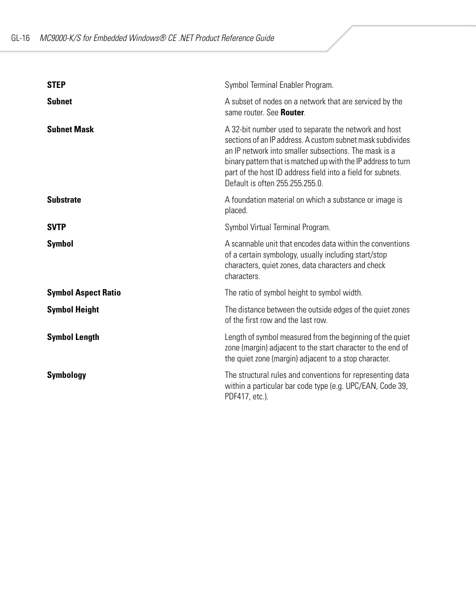 Symbol Technologies MC9000-K User Manual | Page 518 / 534