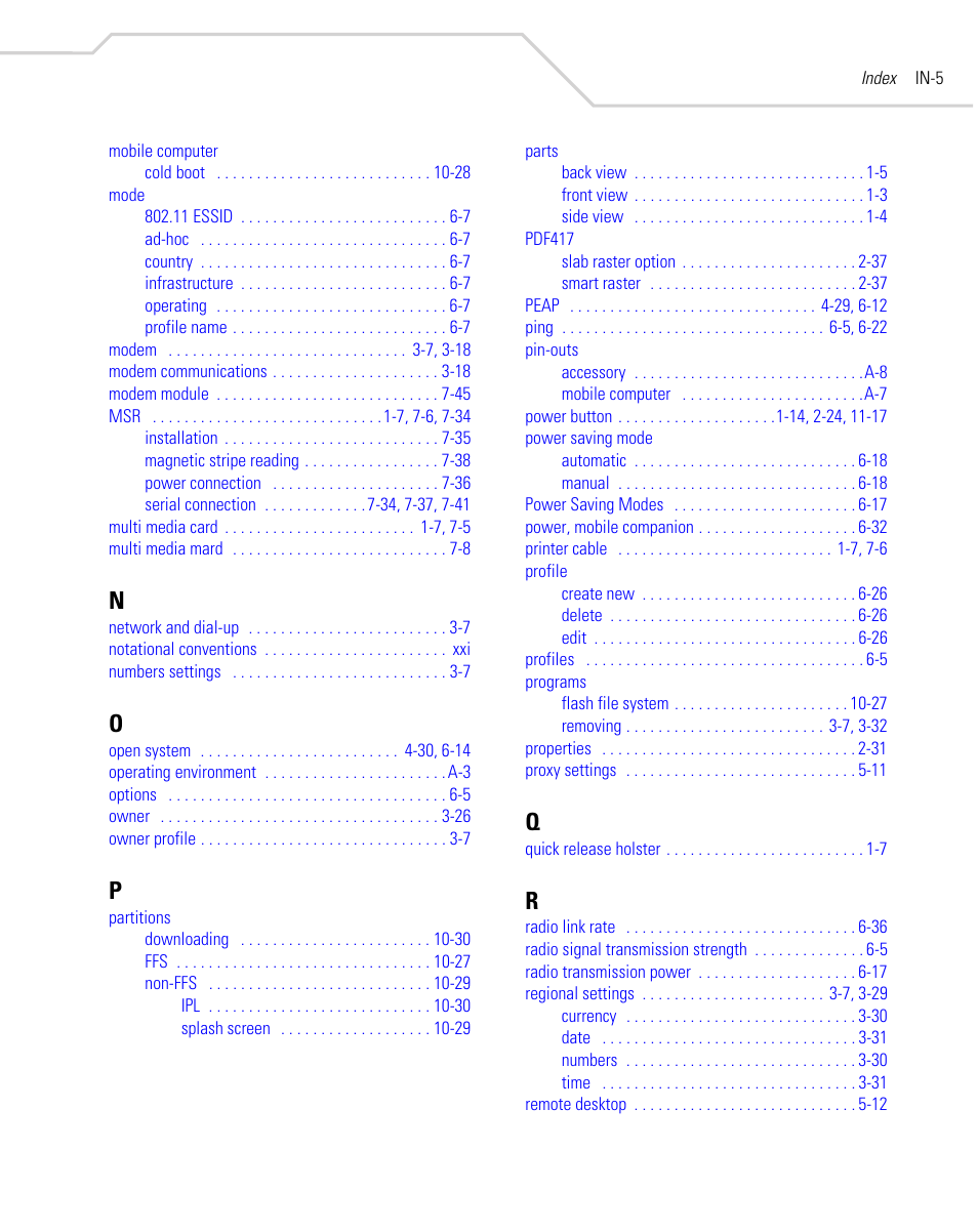 Symbol Technologies MC9000-K User Manual | Page 527 / 534