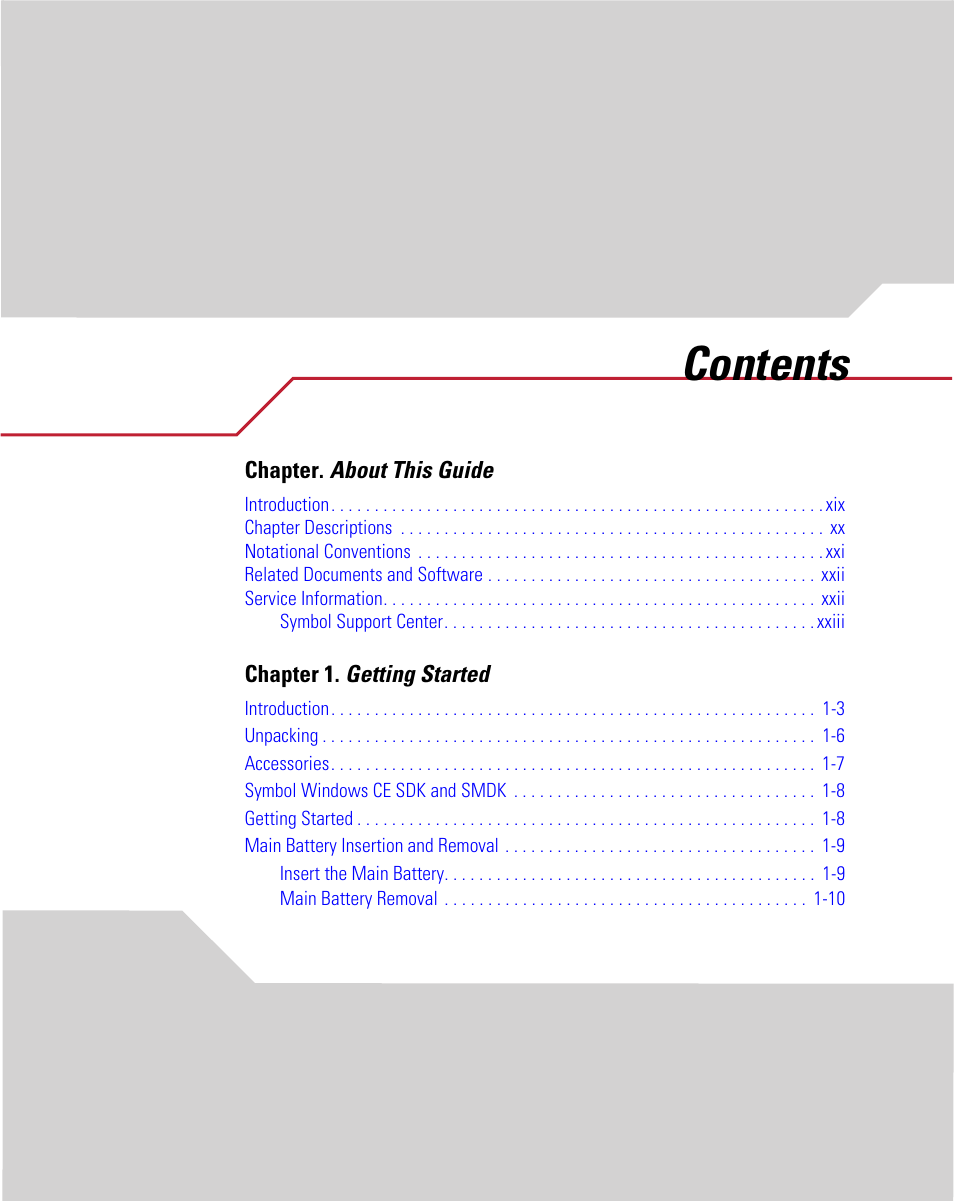 Symbol Technologies MC9000-K User Manual | Page 7 / 534