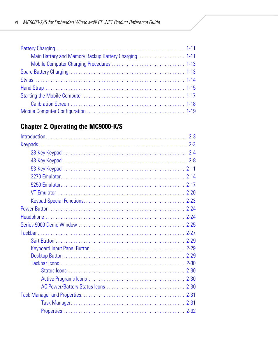 Symbol Technologies MC9000-K User Manual | Page 8 / 534