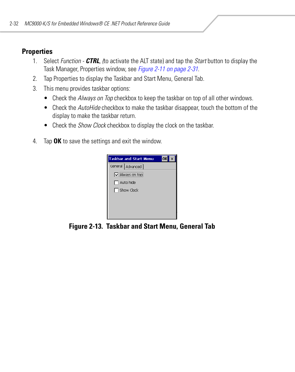 Properties, Properties -32 | Symbol Technologies MC9000-K User Manual | Page 80 / 534