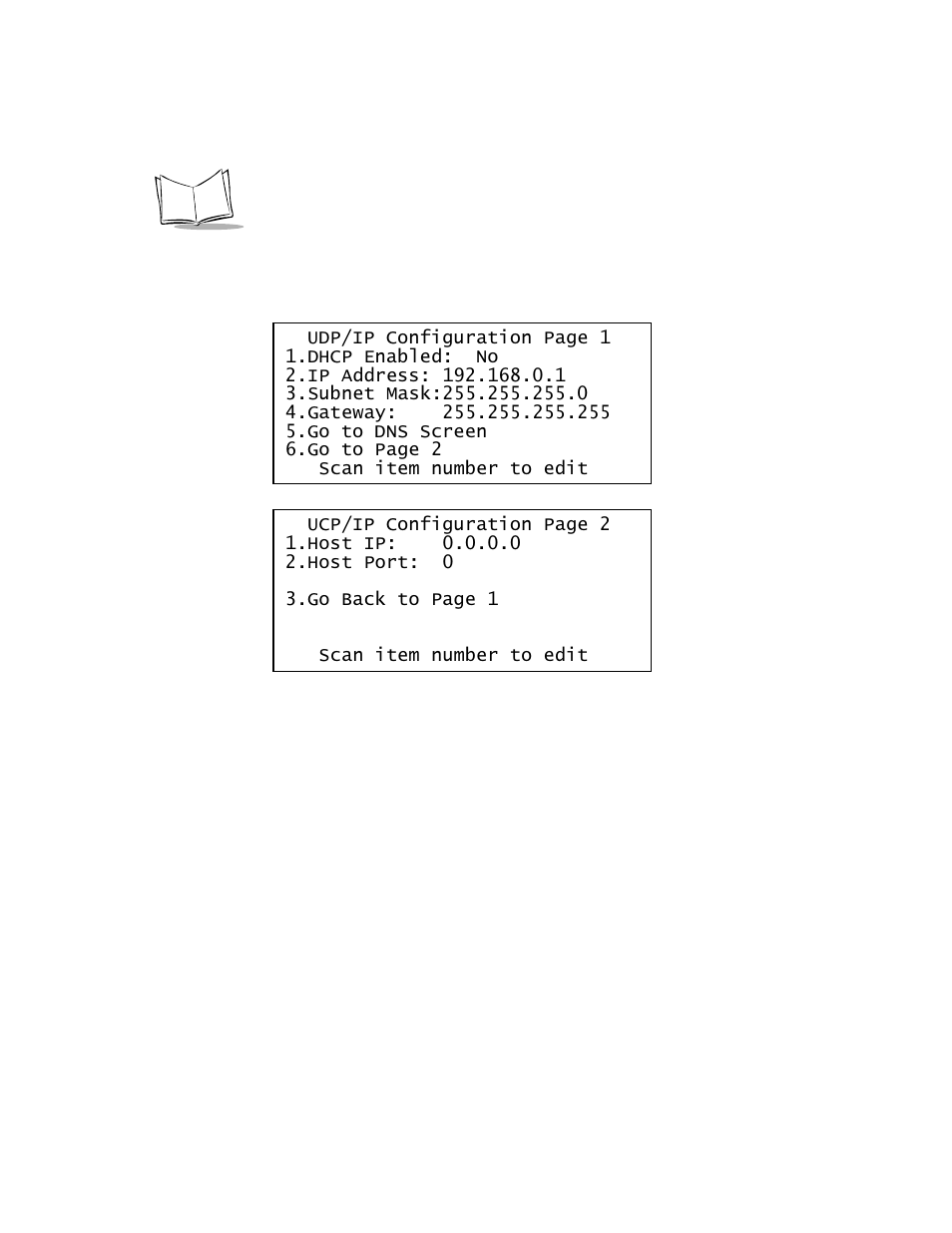 Udp/ip configuration, Udp/ip configuration -14 | Symbol Technologies MK1000 User Manual | Page 62 / 214