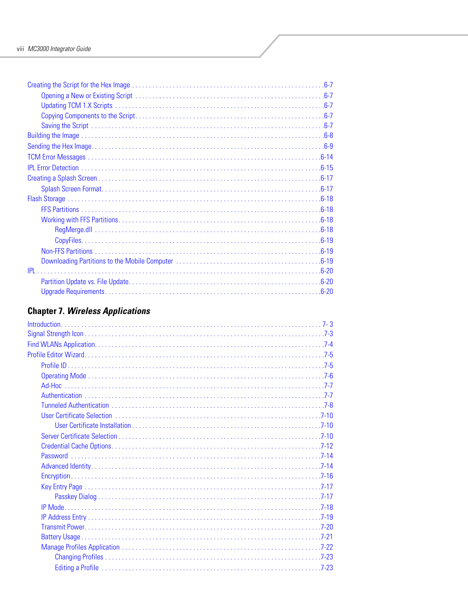 Symbol Technologies MC3000 User Manual | Page 10 / 212