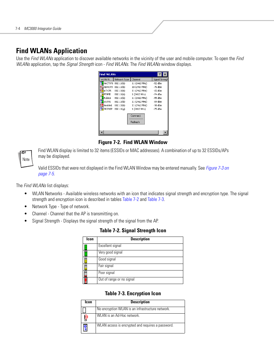 Find wlans application, Find wlans application -4 | Symbol Technologies MC3000 User Manual | Page 118 / 212