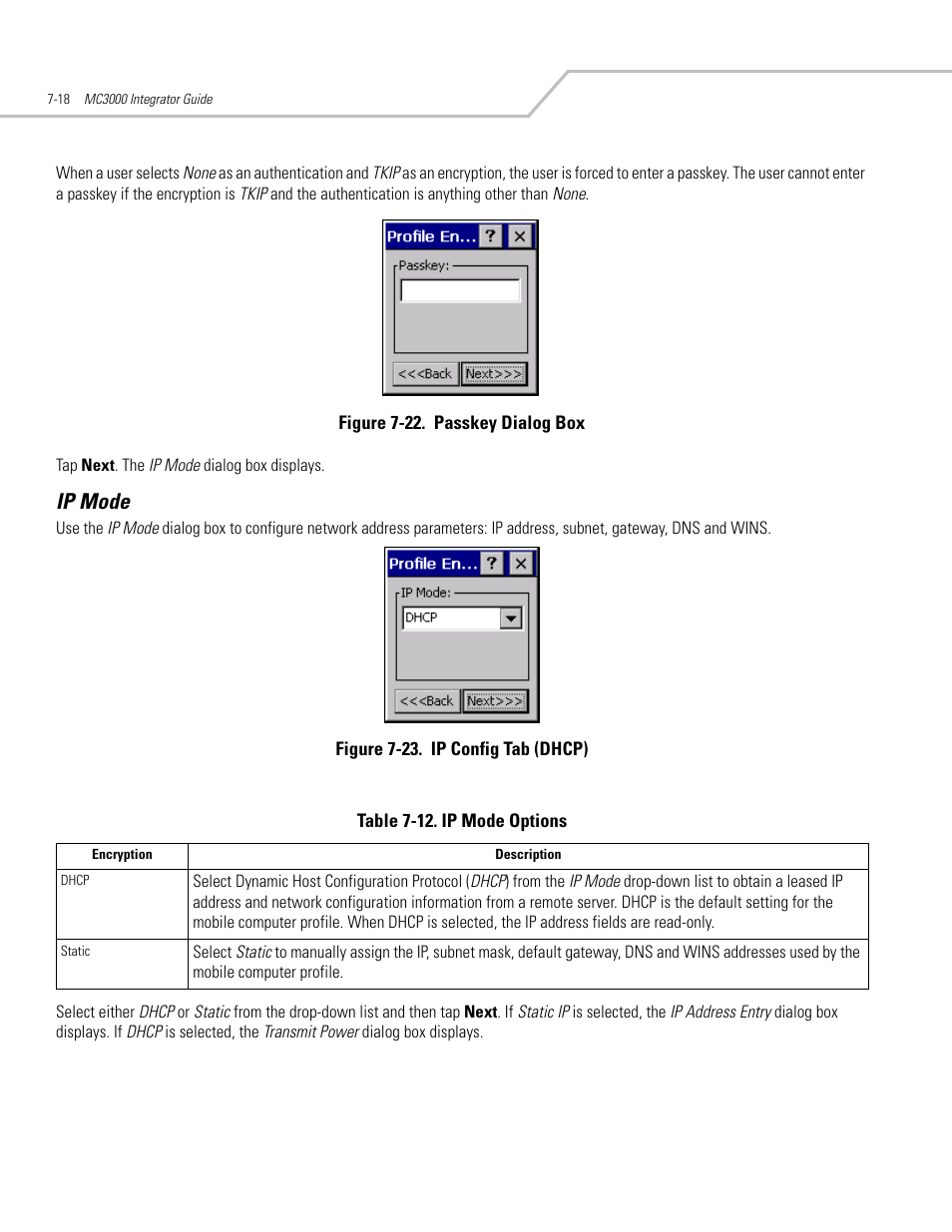 Ip mode, Ip mode -18 | Symbol Technologies MC3000 User Manual | Page 132 / 212