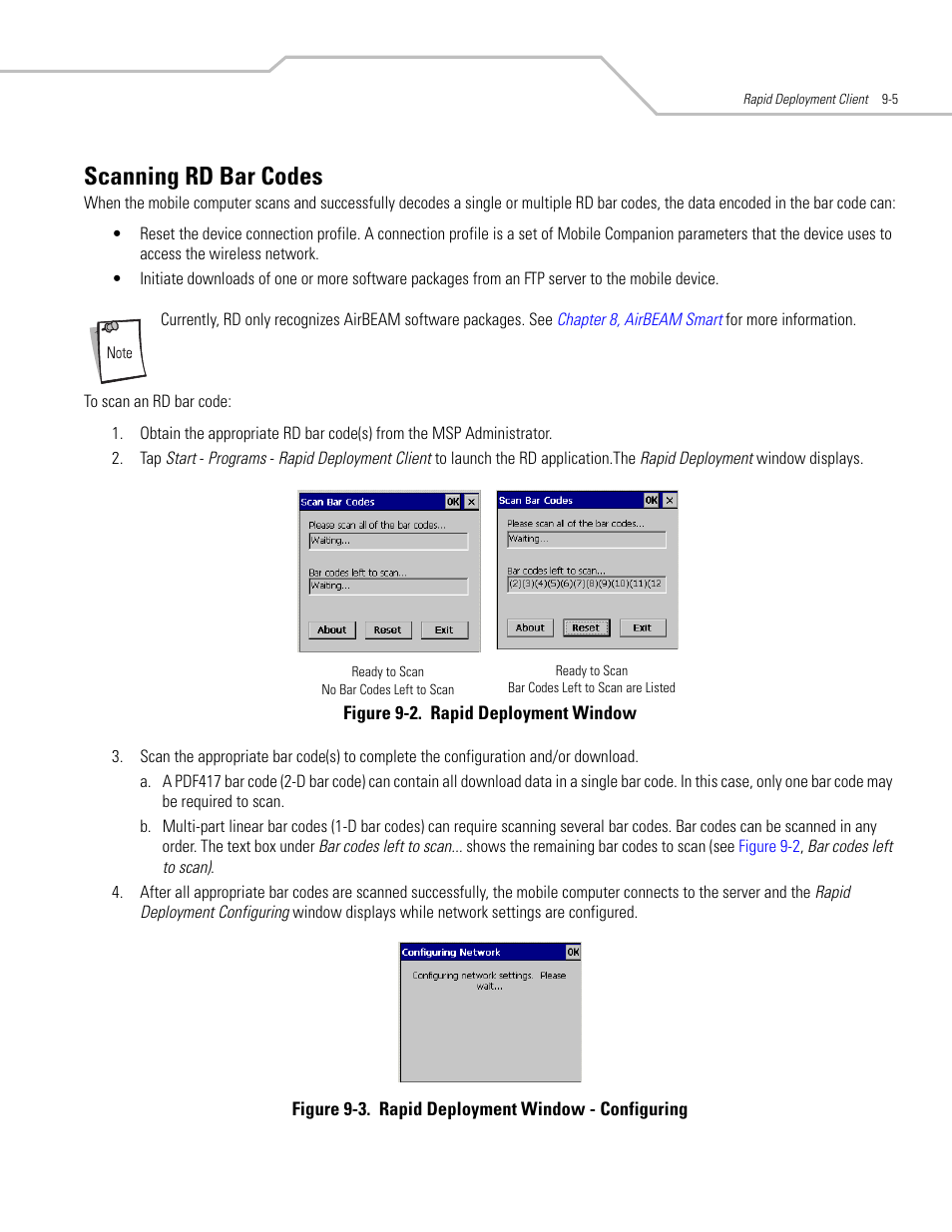 Scanning rd bar codes, Scanning rd bar codes -5, Figure 9-3 | Symbol Technologies MC3000 User Manual | Page 171 / 212