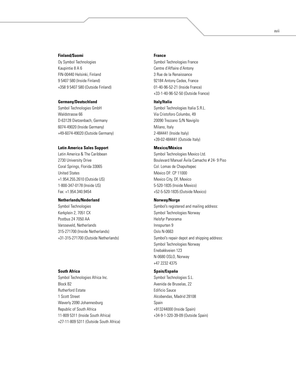 Symbol Technologies MC3000 User Manual | Page 19 / 212