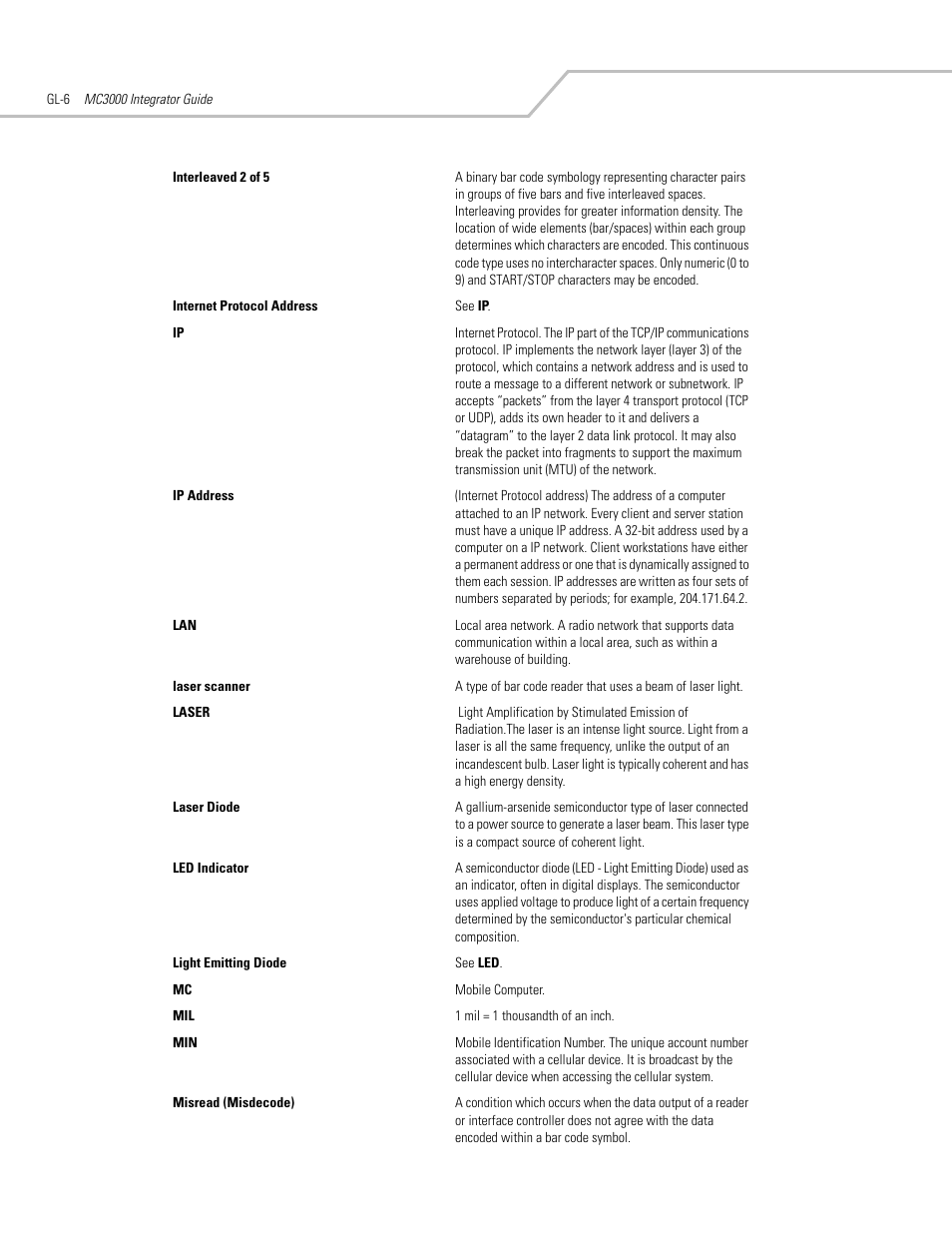 Symbol Technologies MC3000 User Manual | Page 198 / 212
