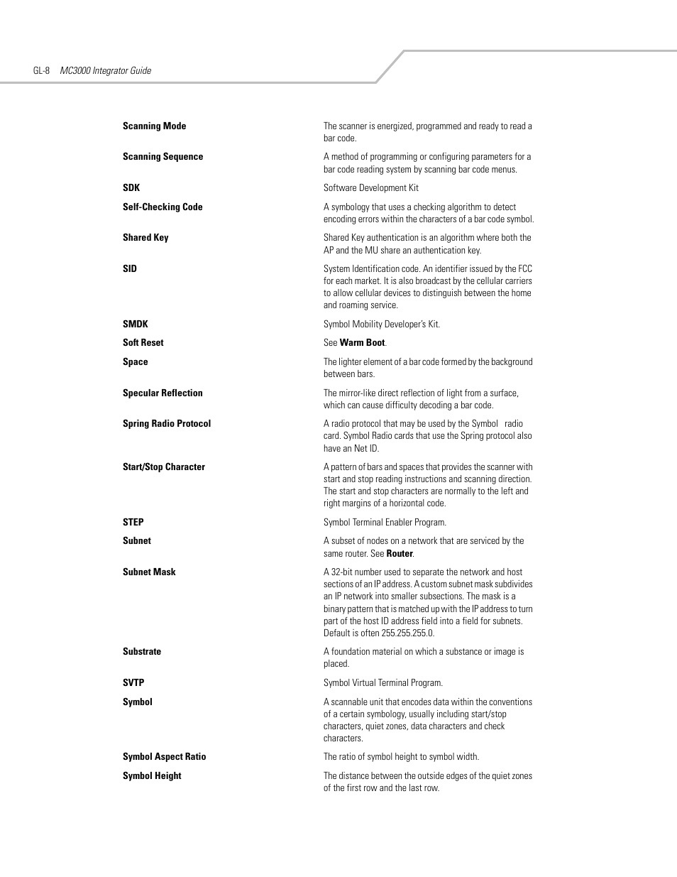 Symbol Technologies MC3000 User Manual | Page 200 / 212