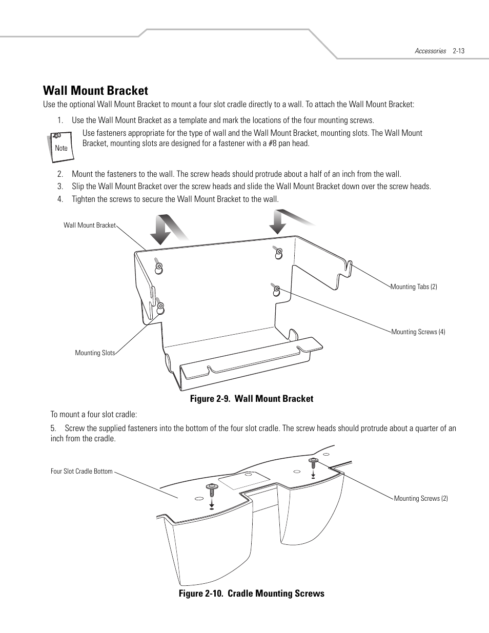 Wall mount bracket | Symbol Technologies MC3000 User Manual | Page 53 / 212