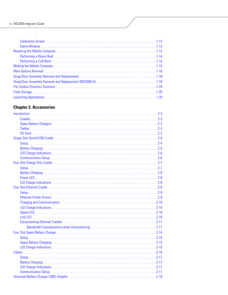 Symbol Technologies MC3000 User Manual | Page 8 / 212