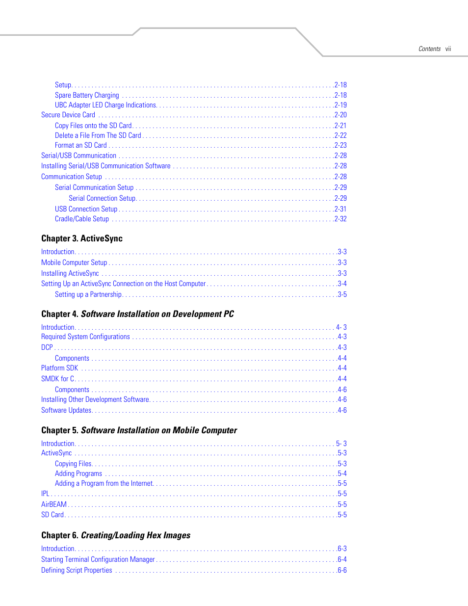 Symbol Technologies MC3000 User Manual | Page 9 / 212