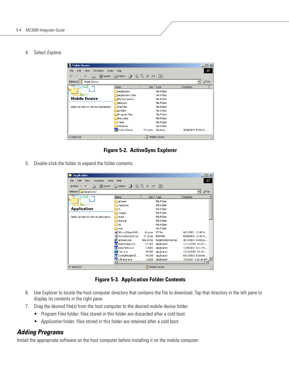 Adding programs, Adding programs -4, Adding programs -5 | Symbol Technologies MC3000 User Manual | Page 92 / 212