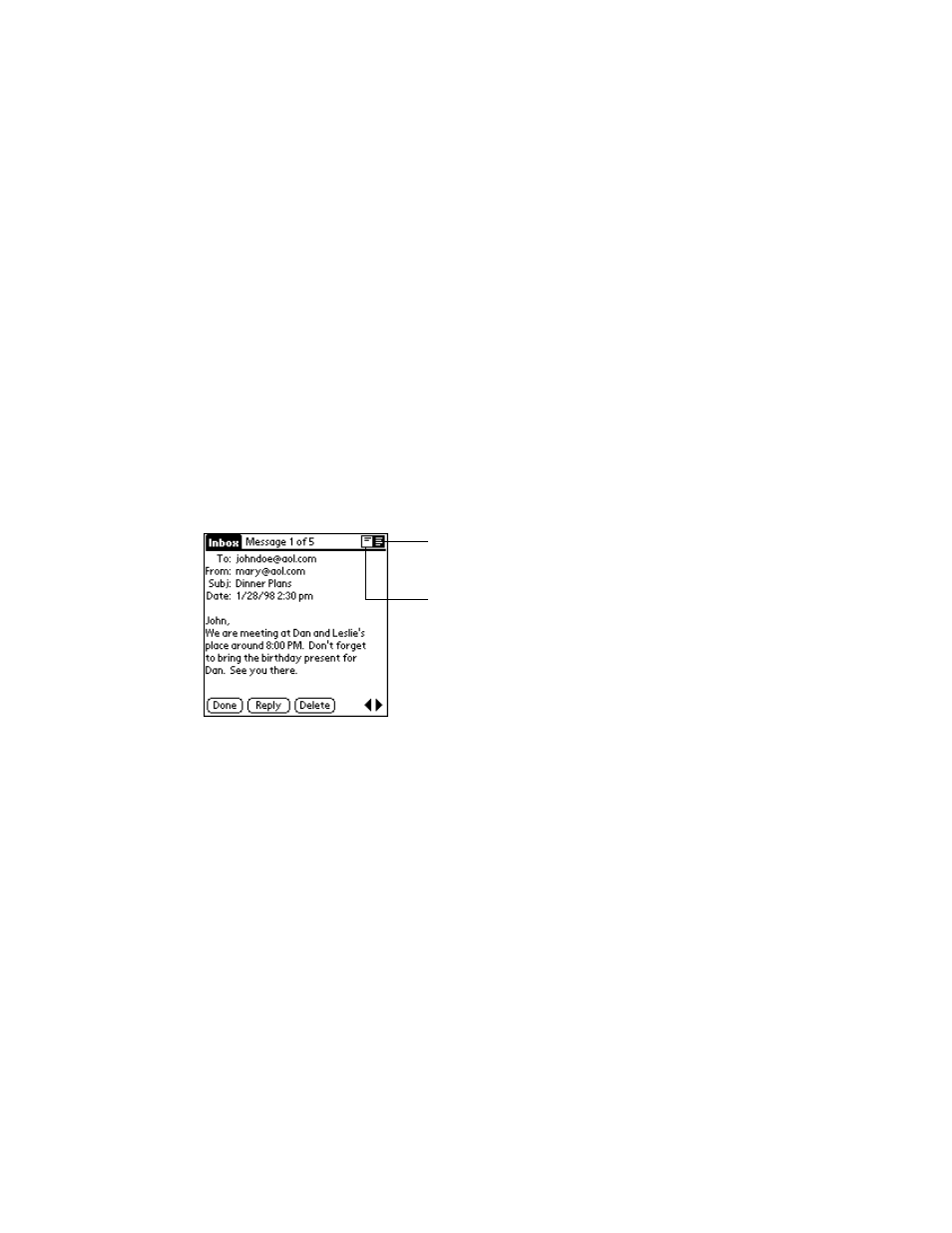 Message fonts, Displaying full header information, Creating messages | Creating messages -5 | Symbol Technologies SPT 1500 User Manual | Page 129 / 261