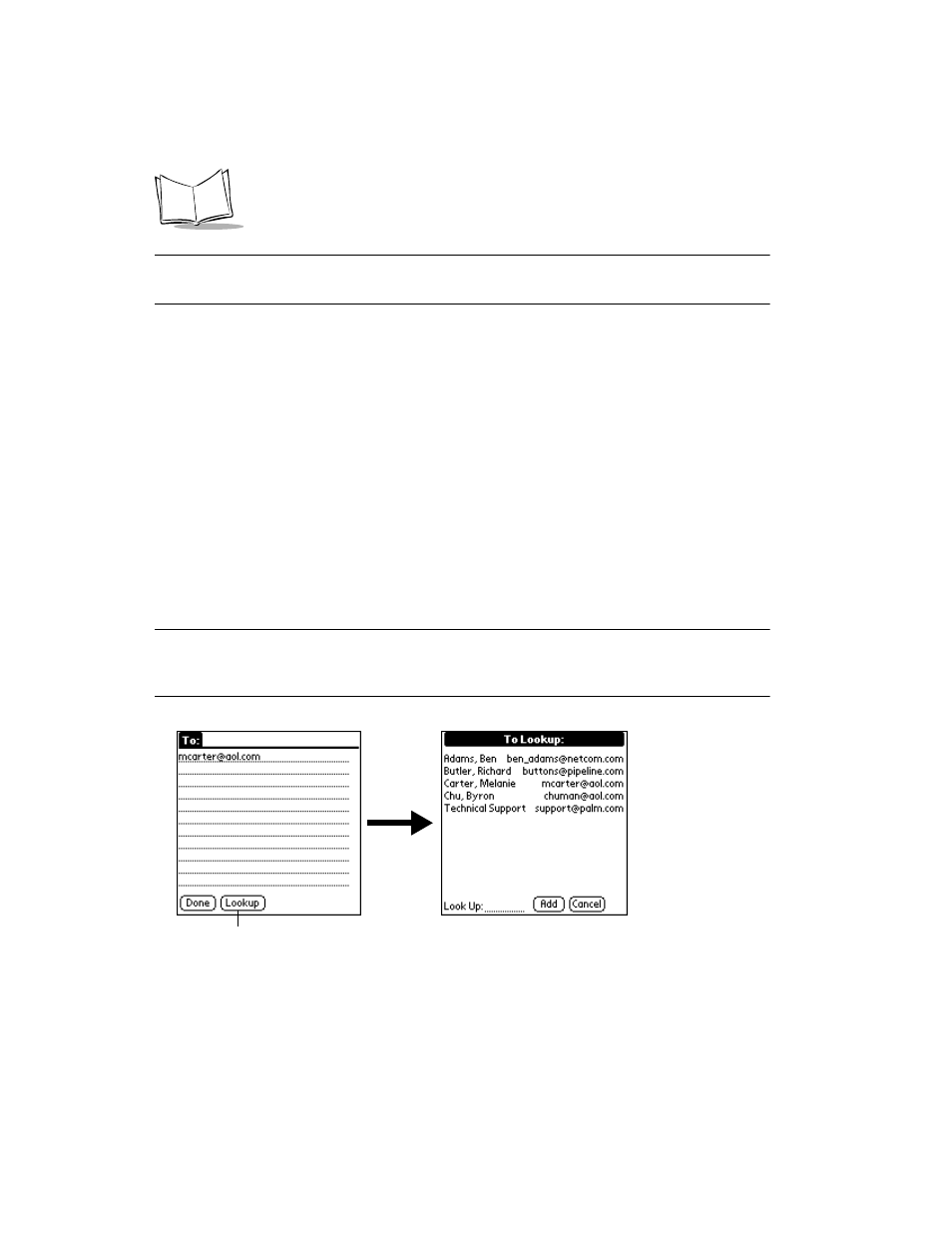 Looking up an address, Looking up an address -8 | Symbol Technologies SPT 1500 User Manual | Page 132 / 261