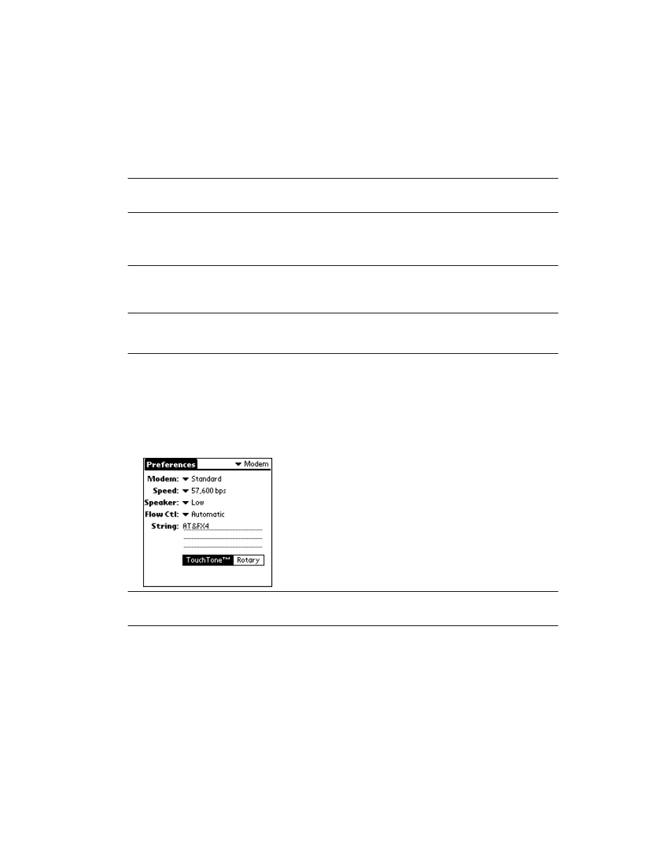 Modem preferences, Modem preferences -9 | Symbol Technologies SPT 1500 User Manual | Page 169 / 261