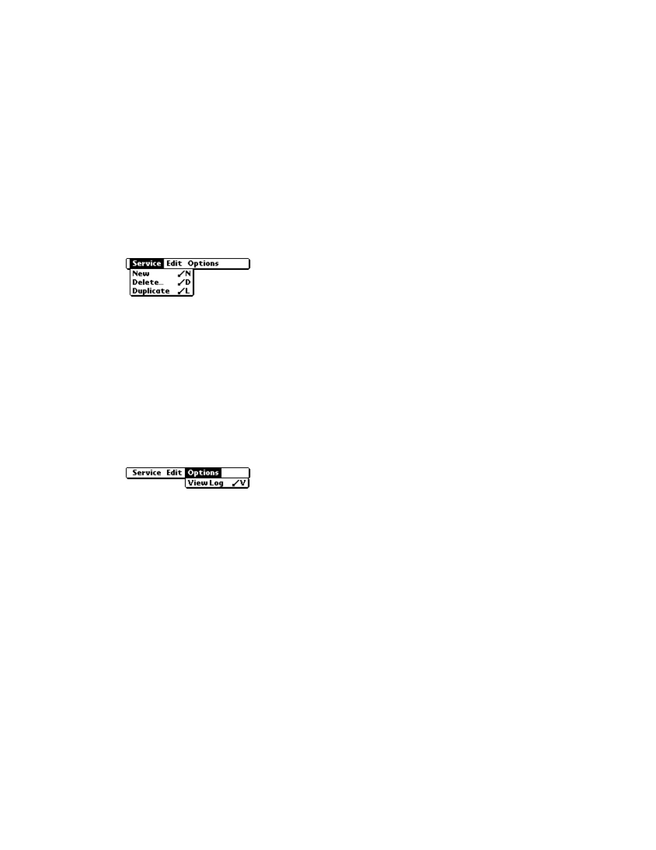 Service menu, Options menu, Service menu -23 options menu -23 | Symbol Technologies SPT 1500 User Manual | Page 183 / 261