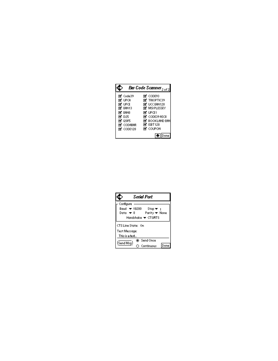 Serial port test, Serial port test -5 | Symbol Technologies SPT 1500 User Manual | Page 221 / 261