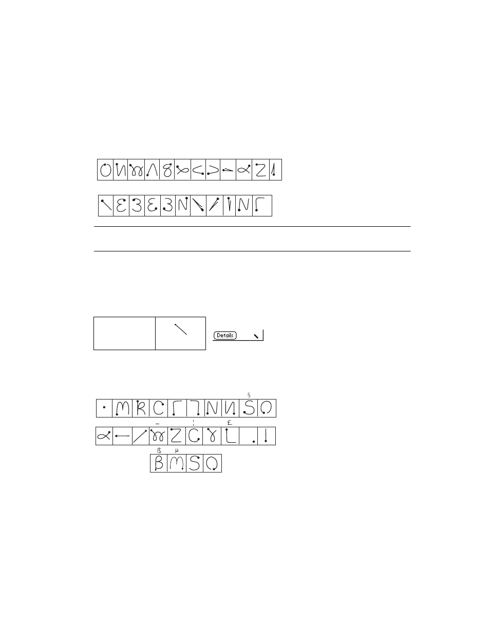 Additional graffiti punctuation, Writing symbols and extended characters | Symbol Technologies SPT 1500 User Manual | Page 43 / 261