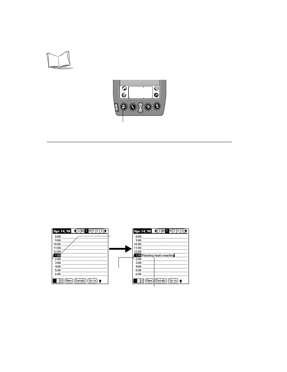 Scheduling an event, Scheduling an event -2, Spt 1500 product reference guide | Symbol Technologies SPT 1500 User Manual | Page 82 / 261