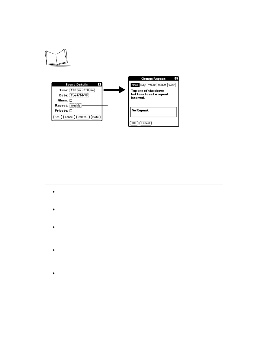 Considerations for the repeat function, Considerations for the repeat function -8 | Symbol Technologies SPT 1500 User Manual | Page 88 / 261