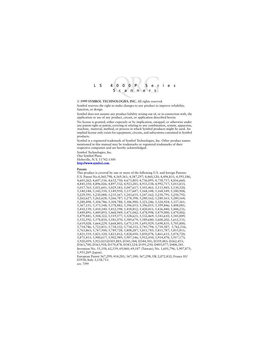 Symbol Technologies LS4000P Series User Manual | Page 2 / 48