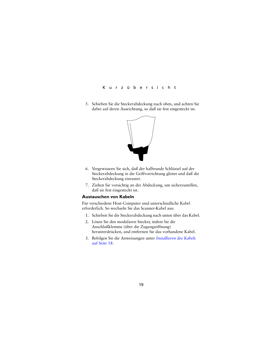 Austauschen von kabeln | Symbol Technologies LS4000P Series User Manual | Page 21 / 48