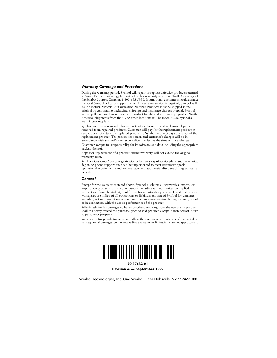 Symbol Technologies LS4000P Series User Manual | Page 48 / 48