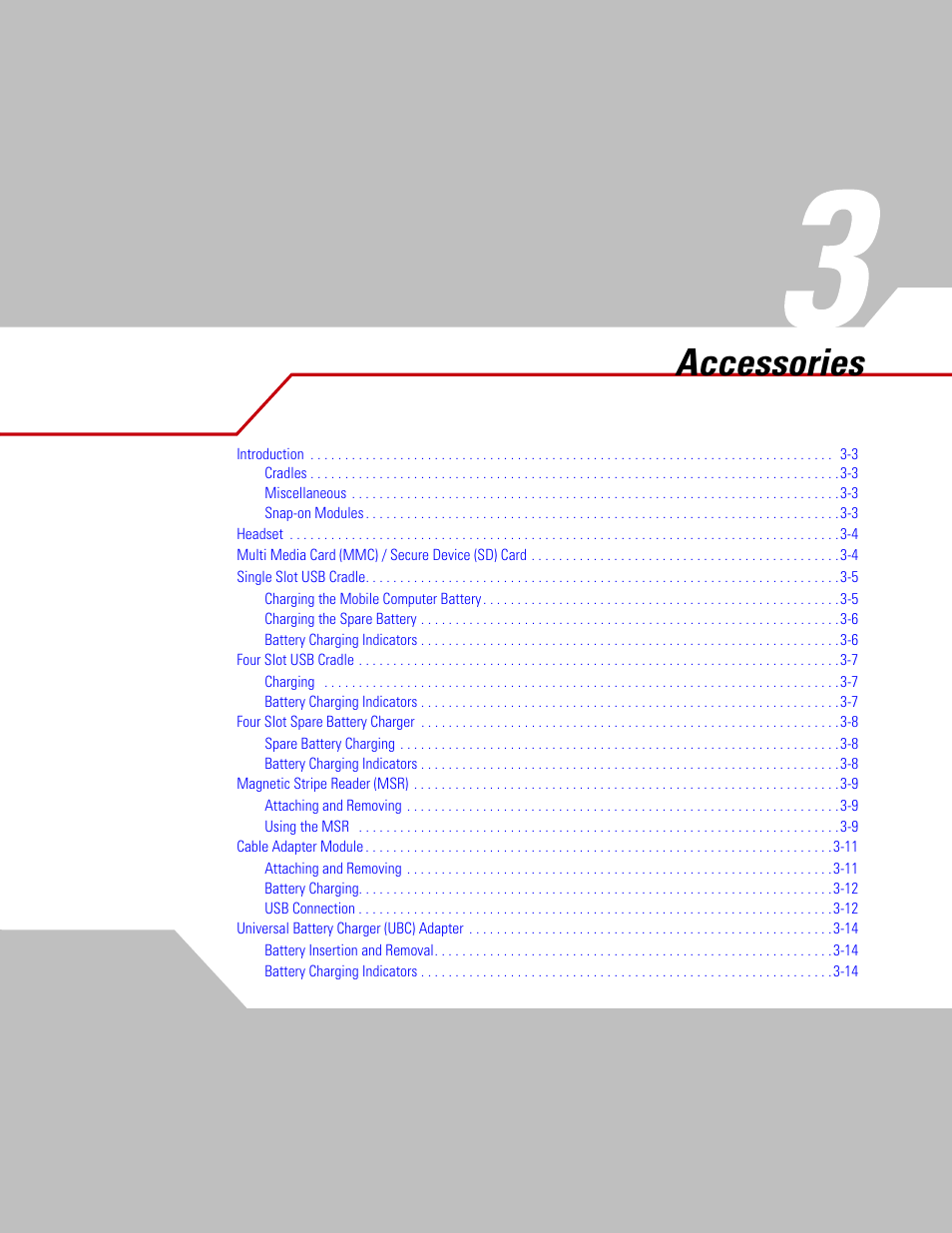 Accessories, Chapter 3. accessories, Chapter 3, accessories | Symbol Technologies MC50 User Manual | Page 55 / 102