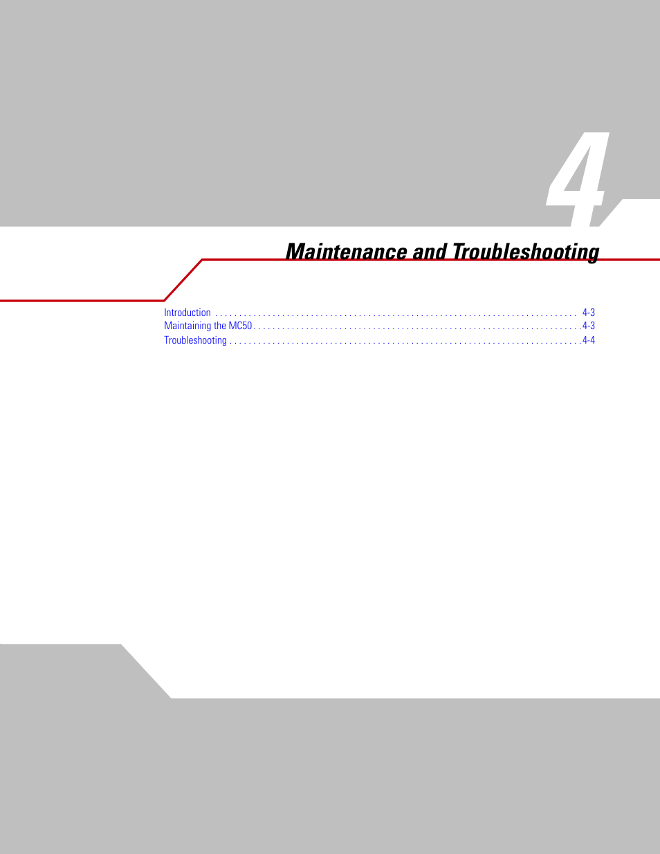 Maintenance and troubleshooting, Chapter 4. maintenance and t, Chapter 4, maintenance and troubleshooting | Symbol Technologies MC50 User Manual | Page 71 / 102