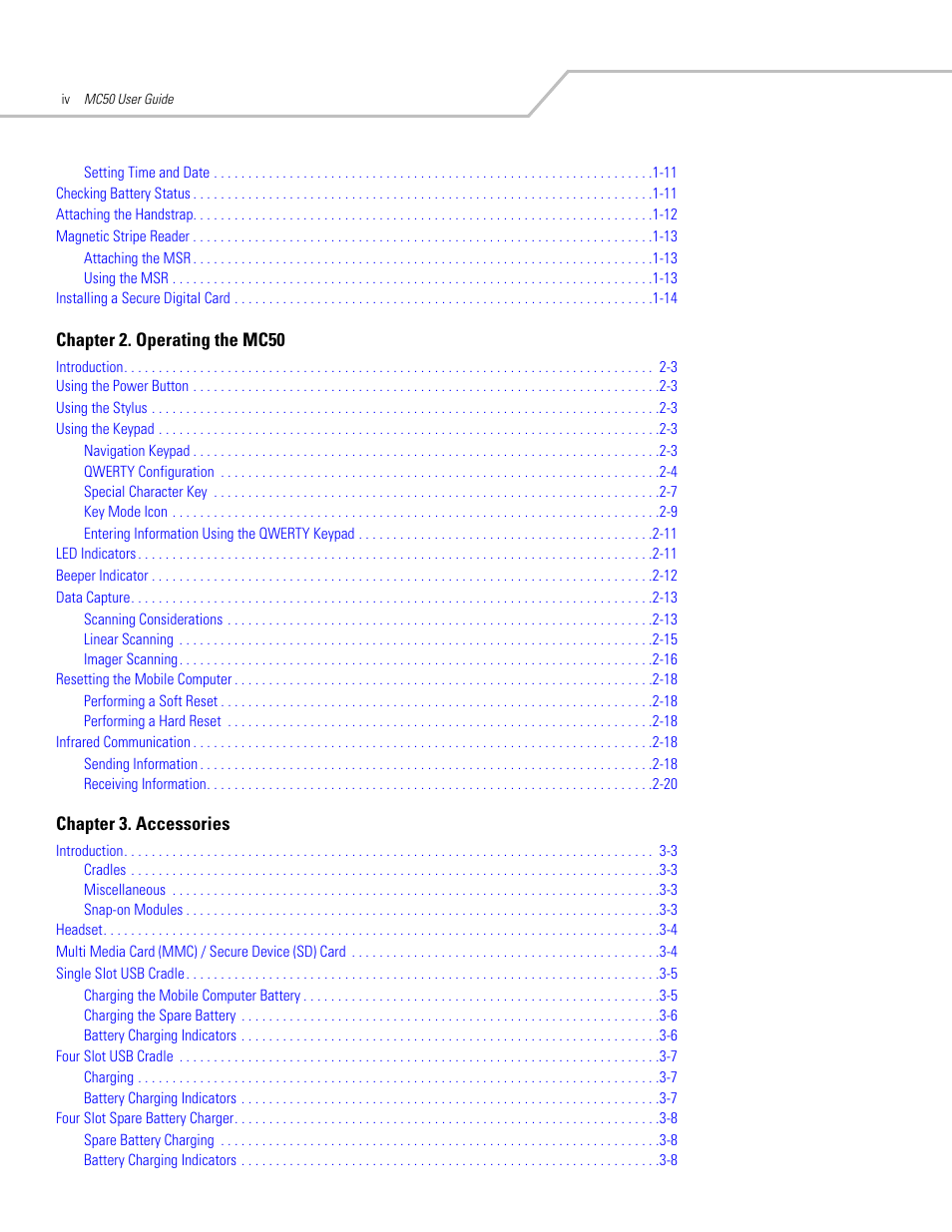 Symbol Technologies MC50 User Manual | Page 8 / 102