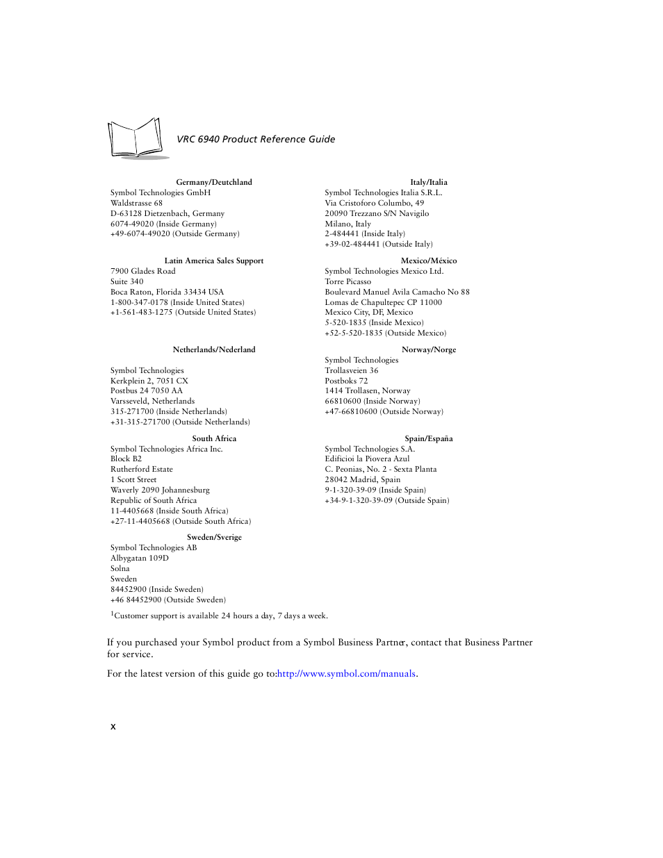 Symbol Technologies VRC 6940 User Manual | Page 11 / 116