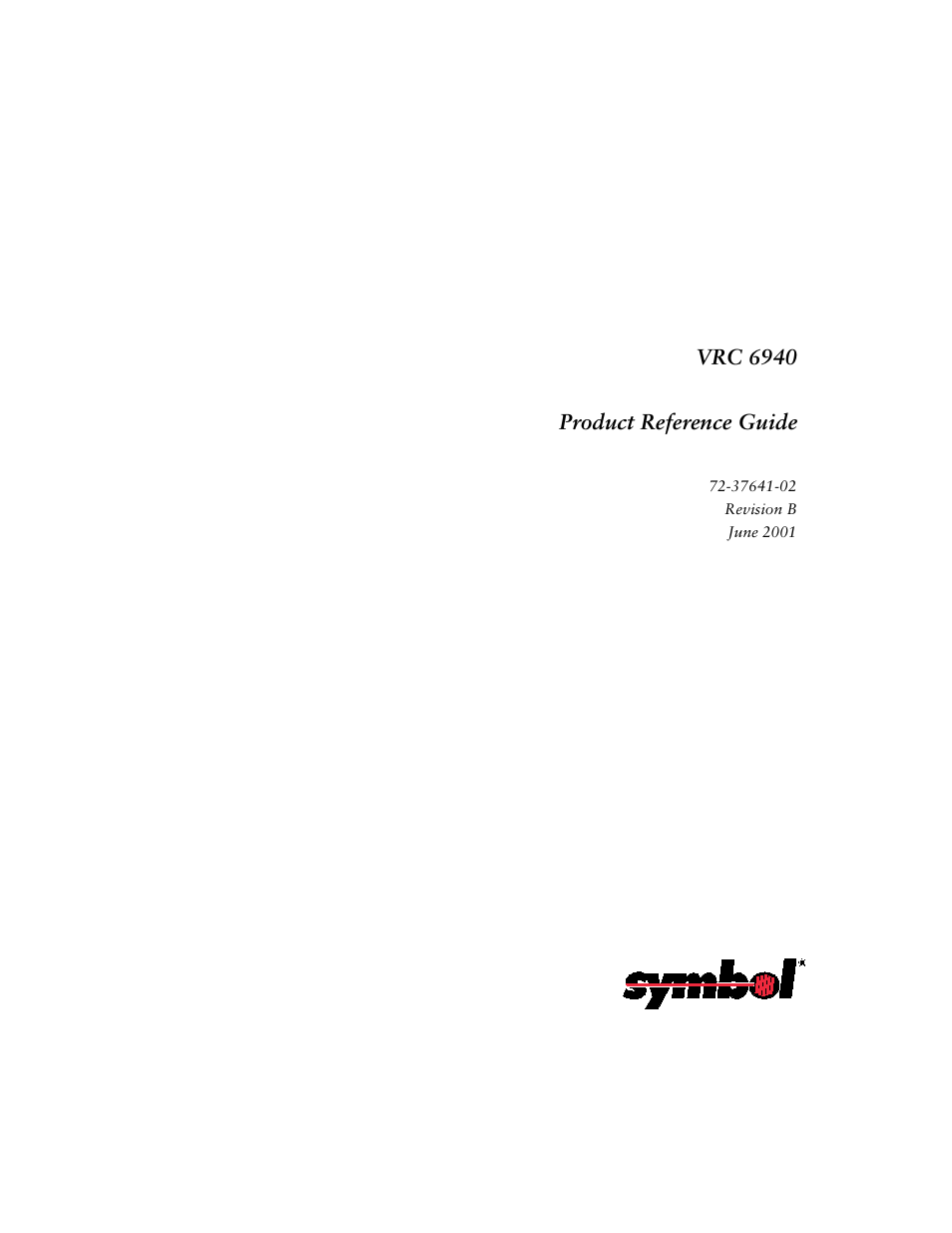 Vrc 6940 product reference guide | Symbol Technologies VRC 6940 User Manual | Page 2 / 116