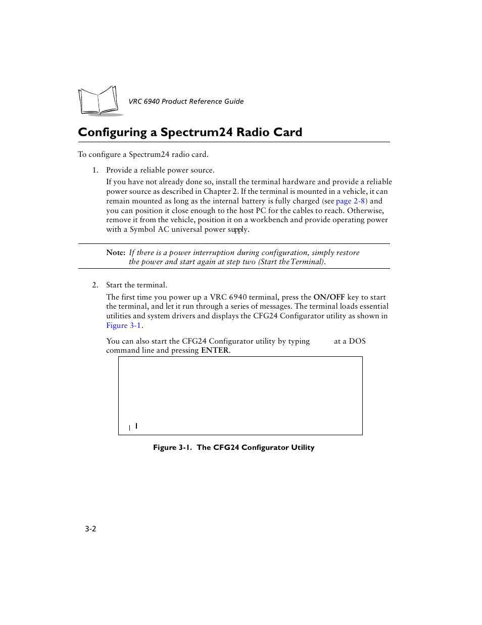 Configuring a spectrum24 radio card, Configuring a spectrum24 radio card -2 | Symbol Technologies VRC 6940 User Manual | Page 25 / 116
