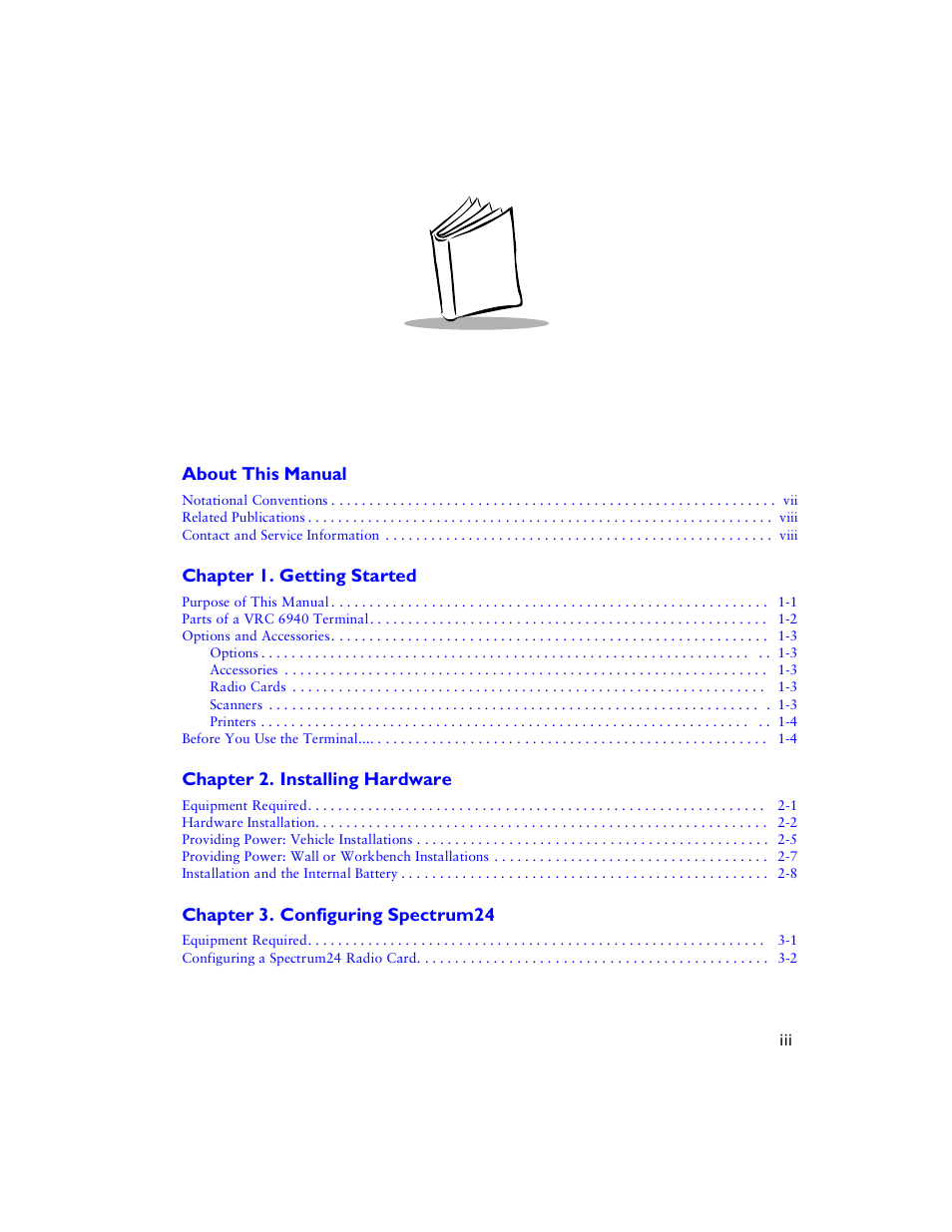 Symbol Technologies VRC 6940 User Manual | Page 4 / 116