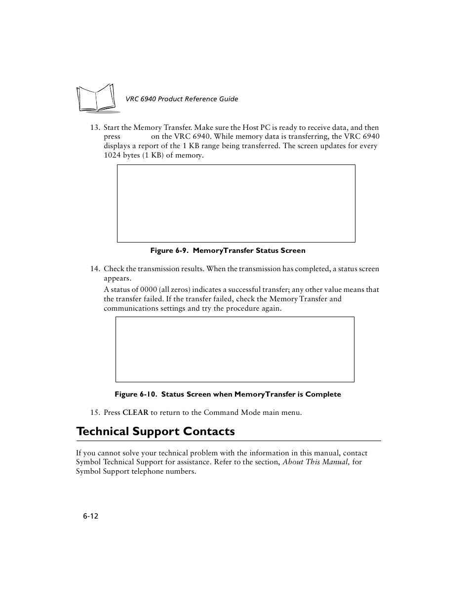 Technical support contacts, Technical support contacts -12 | Symbol Technologies VRC 6940 User Manual | Page 57 / 116