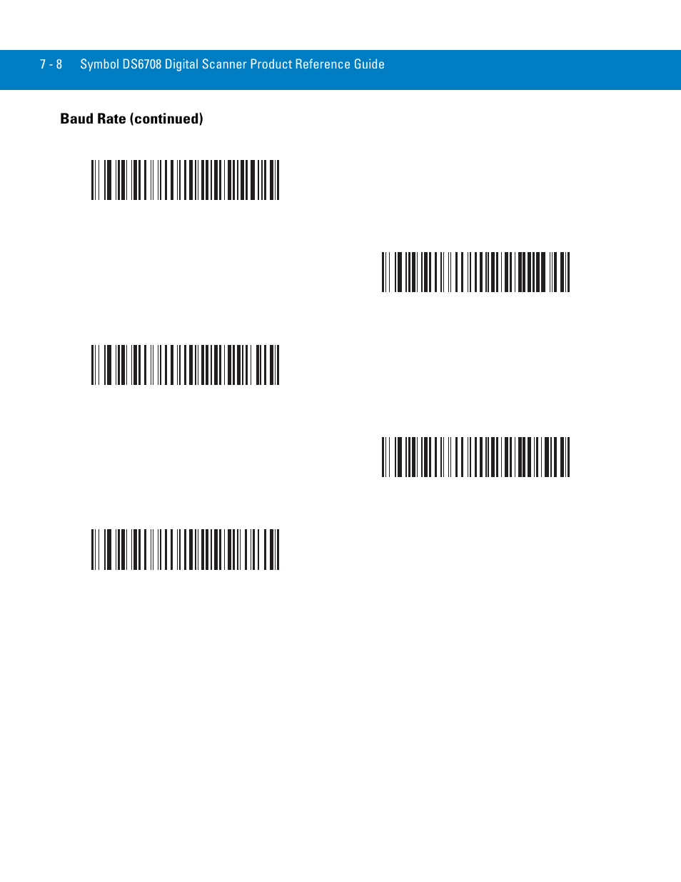 Baud rate (continued) | Symbol Technologies 72E-86039-04 User Manual | Page 102 / 434