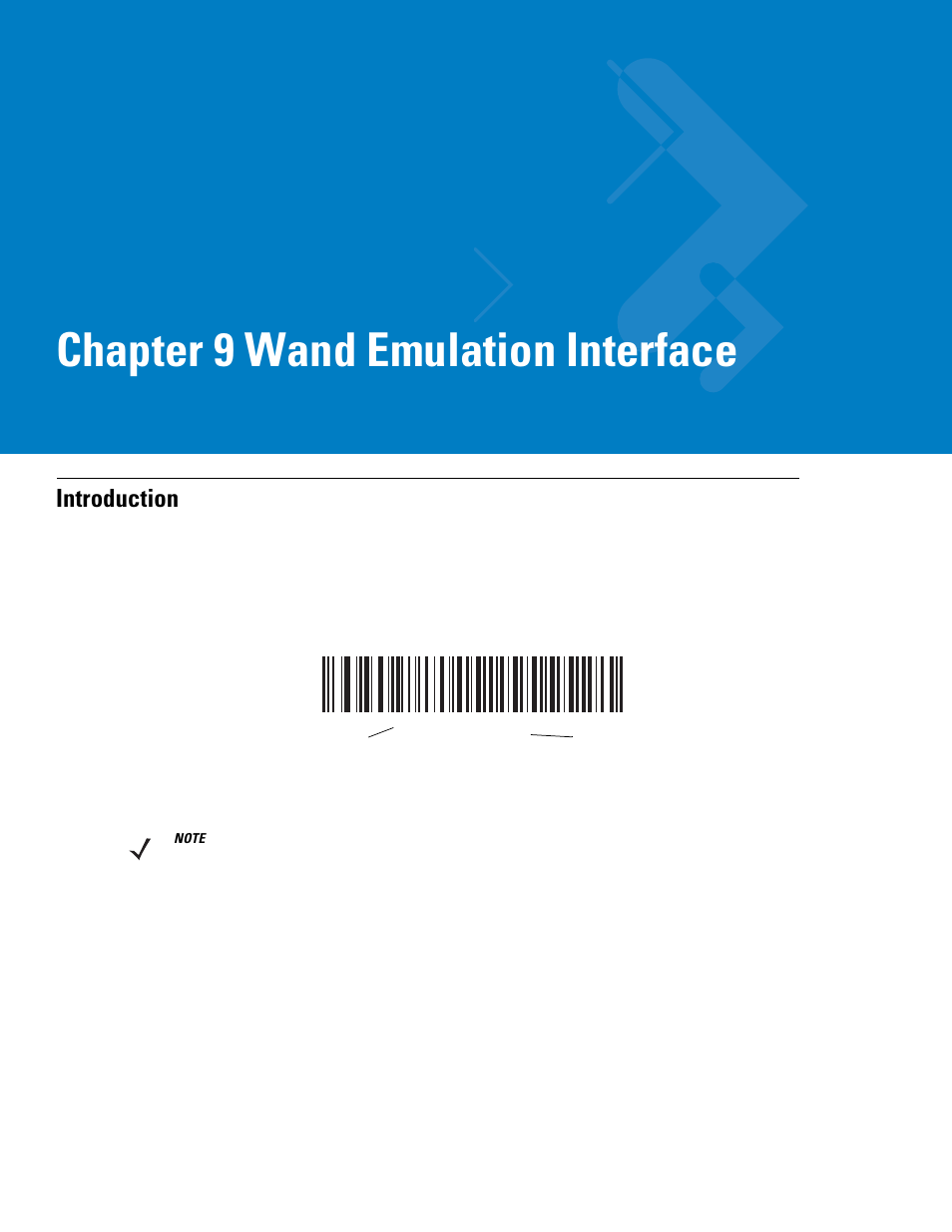Wand emulation interface, Introduction, Chapter 9: wand emulation interface | Introduction -1, Chapter 9, wand emulation interface, Chapter 9 wand emulation interface | Symbol Technologies 72E-86039-04 User Manual | Page 119 / 434