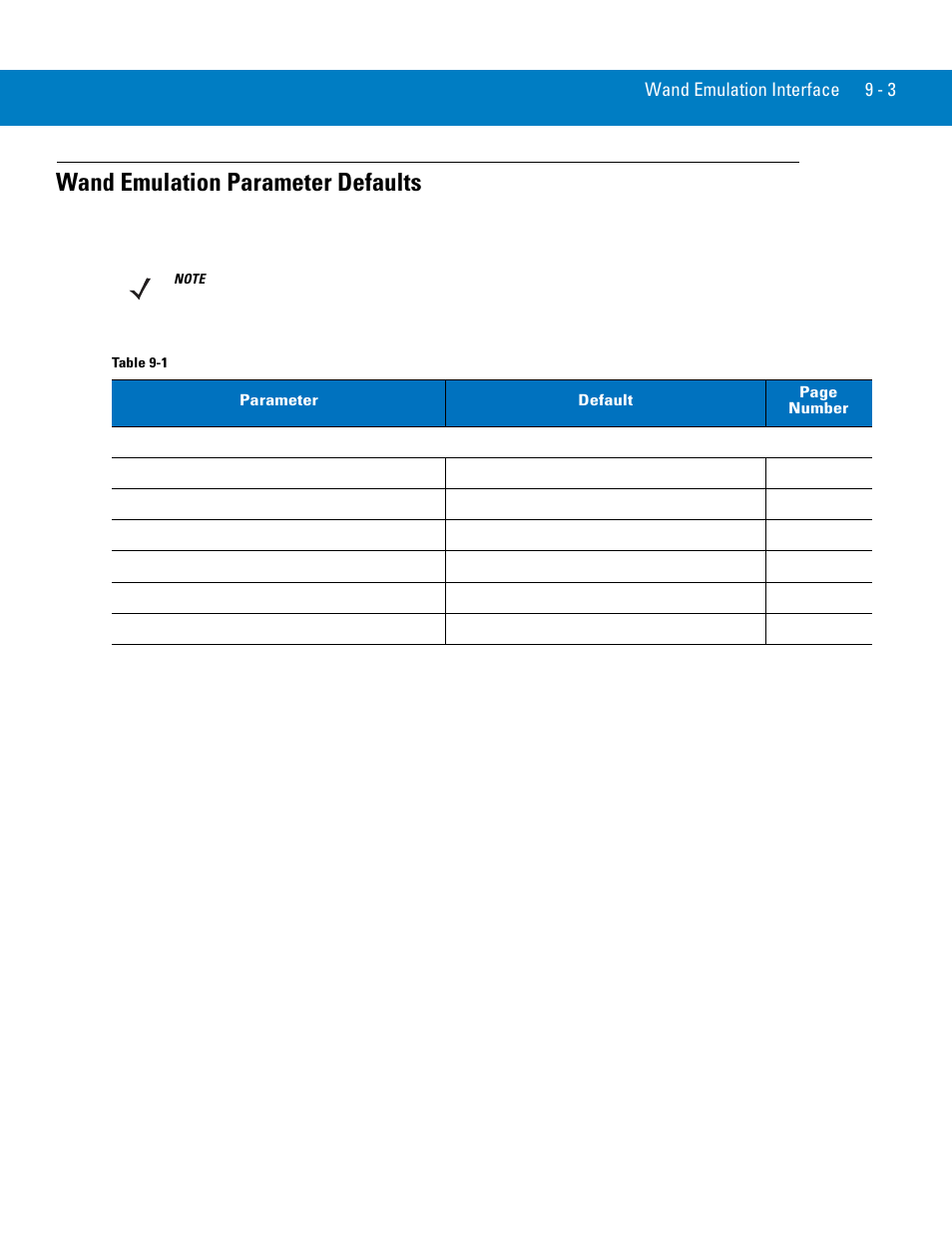 Wand emulation parameter defaults, Wand emulation parameter defaults -3 | Symbol Technologies 72E-86039-04 User Manual | Page 121 / 434
