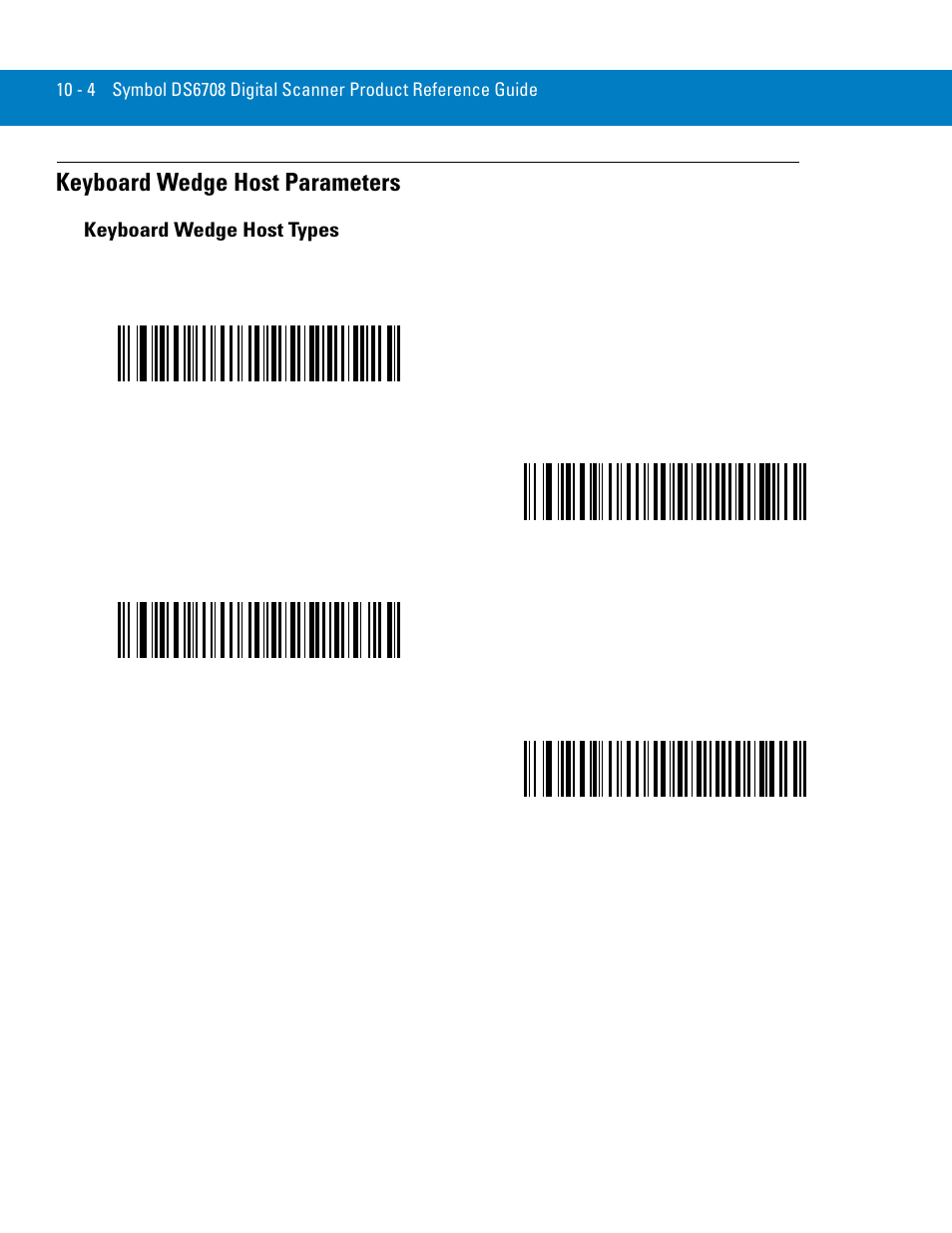 Keyboard wedge host parameters, Keyboard wedge host types, Keyboard wedge host parameters -4 | Keyboard wedge host types -4, Keyboard wedge host | Symbol Technologies 72E-86039-04 User Manual | Page 130 / 434